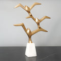 White & Gold Birds of Paradise Polyresin Figurine