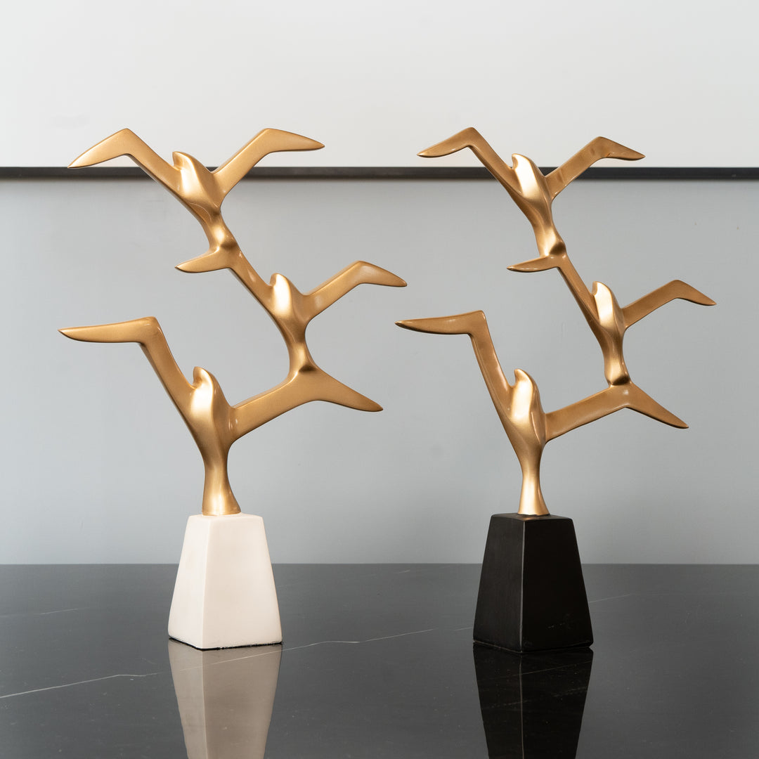Black & Gold Birds of Paradise Polyresin Figurine
