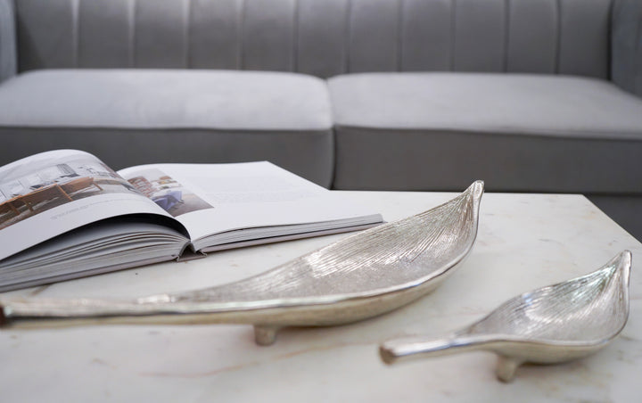 Silver Leaf Dish Decor Platter, Small