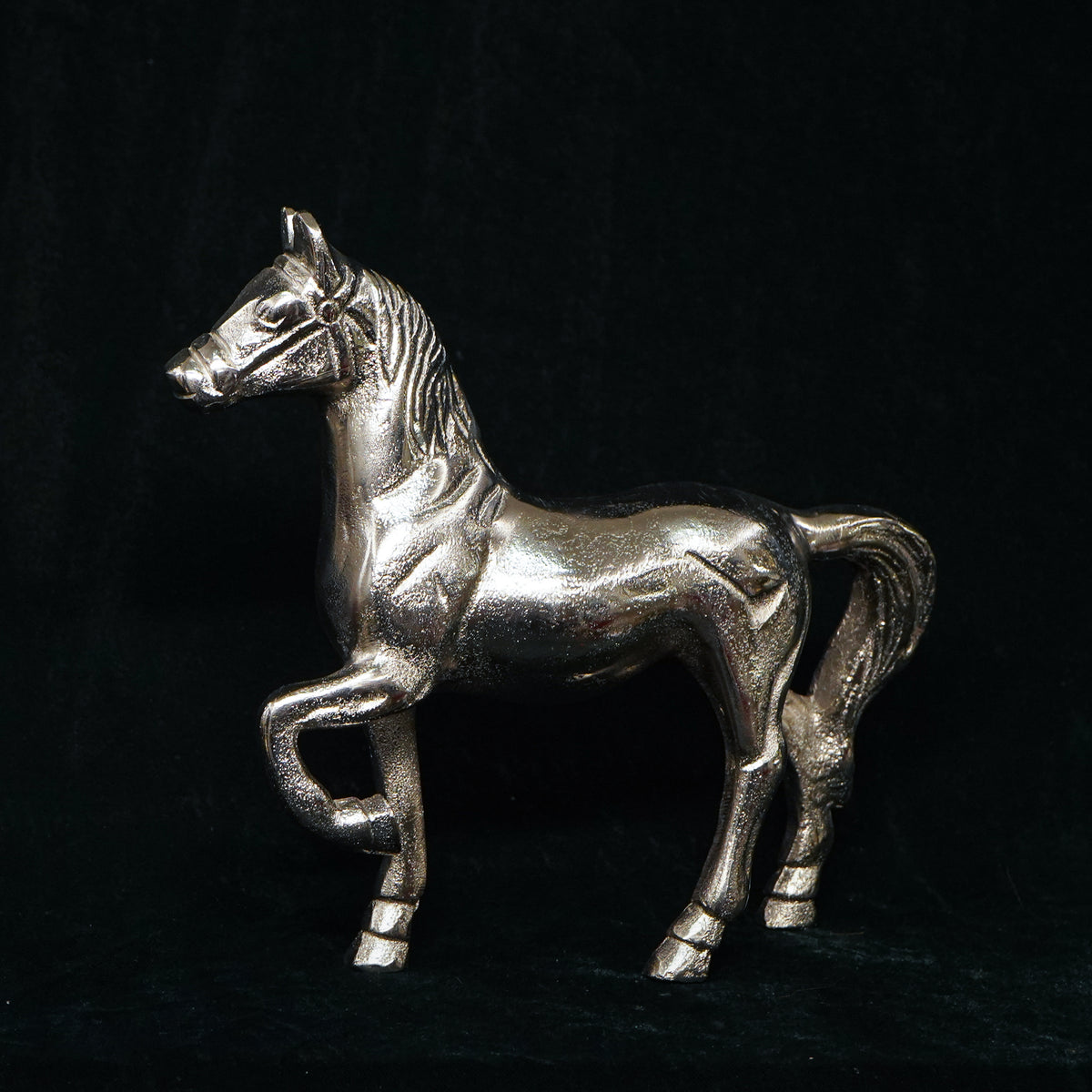 Trotting Horse Sculpture, Silver