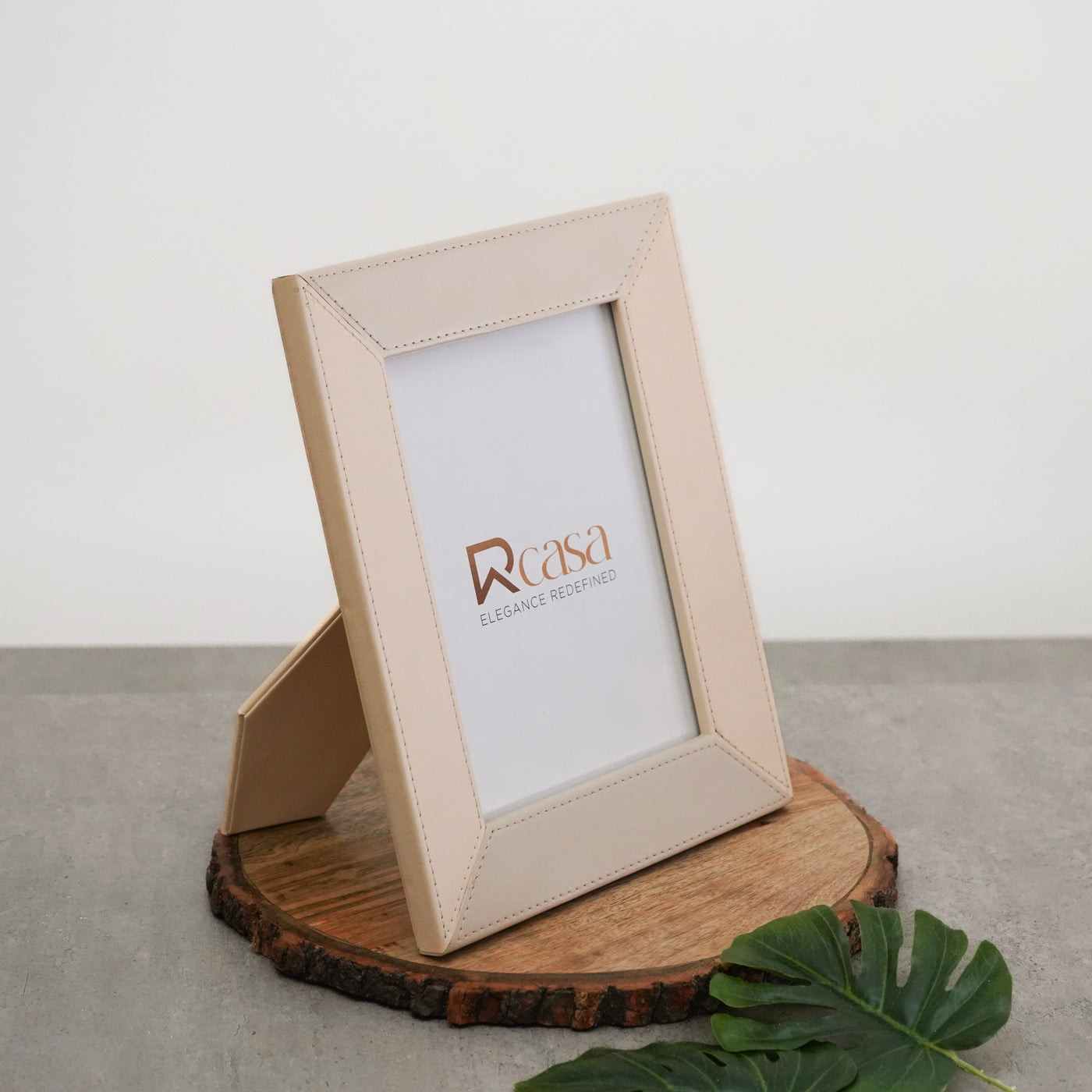 Beige Faux Leather 8 x 10" Photo Frame
