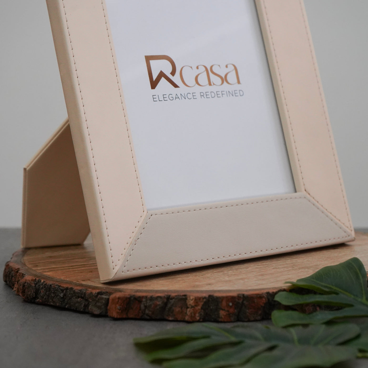 Beige Faux Leather 8 x 10" Photo Frame