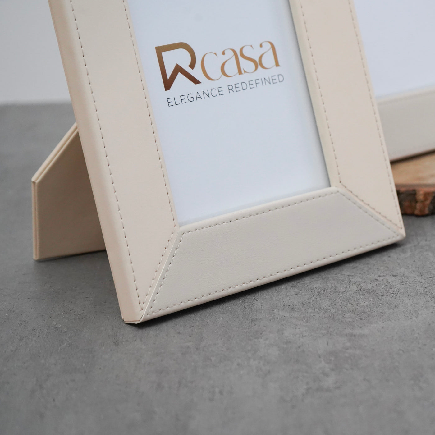 Beige Faux Leather 7 x 9" Photo Frame