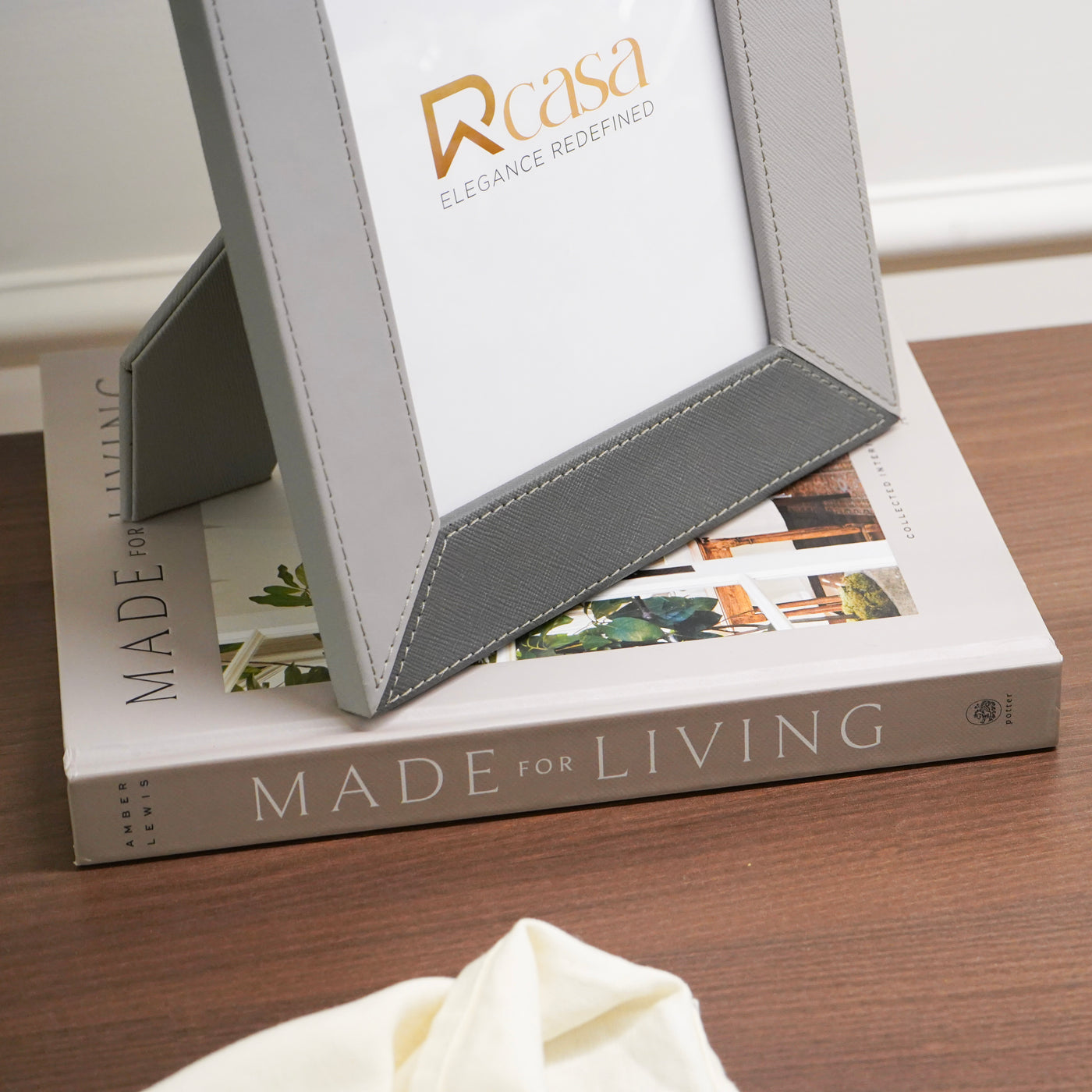 Grey Faux Leather 7 x 9" Photo Frame