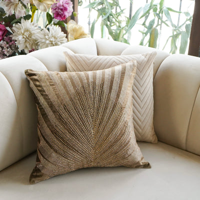 Decorative Light Brown Velvet Cushion Cover 18x18 inch