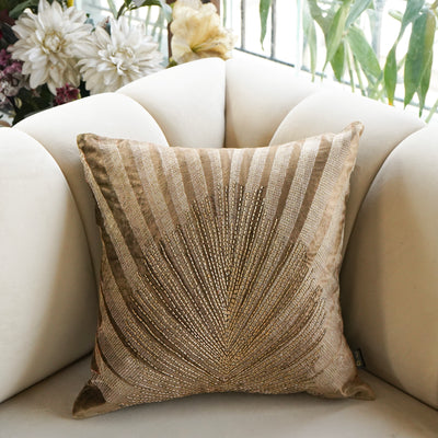 Decorative Light Brown Velvet Cushion Cover 18x18 inch