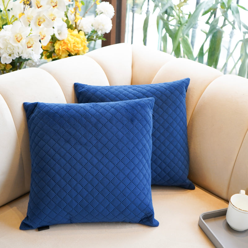 Cushion Covers In Sapphire Blue, Set Of 2, 16x16 inch