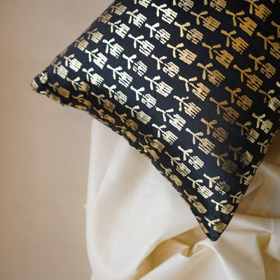 Isis Sequin Velvet/Mashru Silk Double-Sided Cushion Cover 13x18 inch