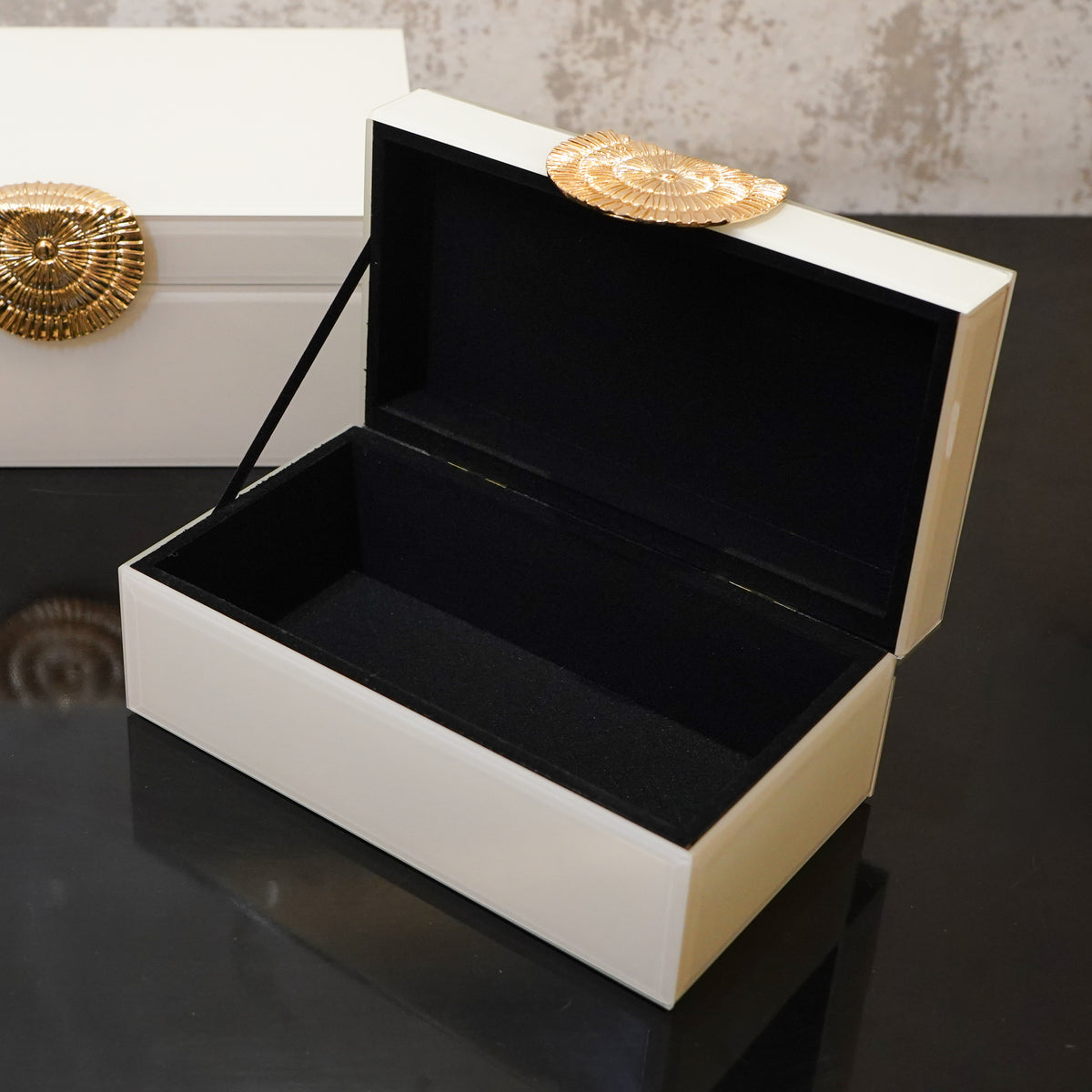 Small Glass Jewellery & Multipurpose Organiser, Cream