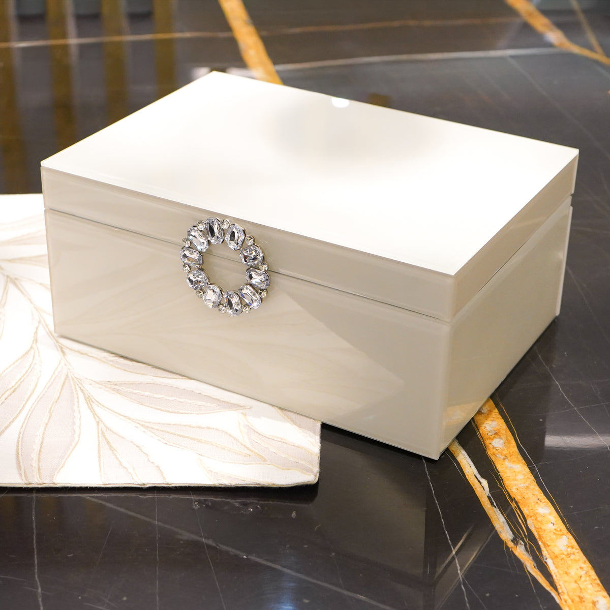 Glass Jewellery & Multipurpose Organiser, Cream