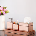 Rose Gold Bathroom 4 Piece Complete Organiser Set
