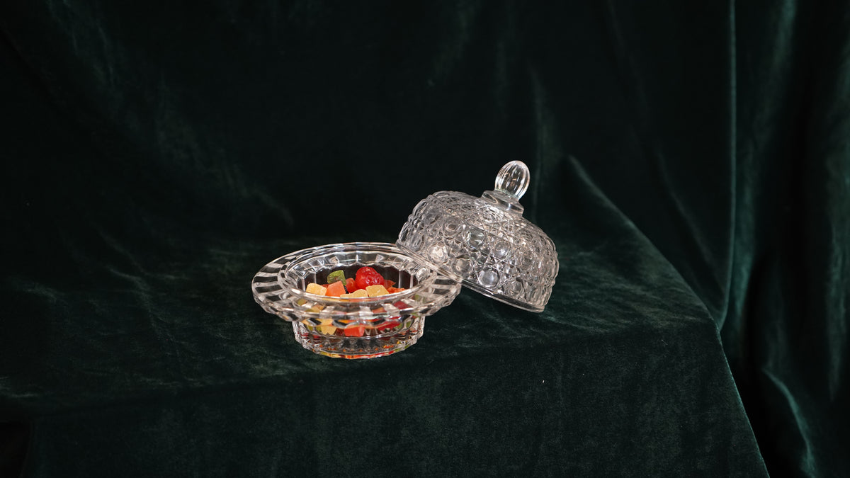 Crystal Textured Glass Candy Bowl