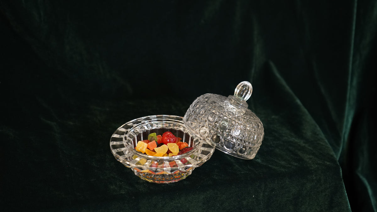 Crystal Textured Glass Candy Bowl