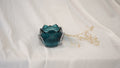 Lotus Glass Candle Holder, Blue