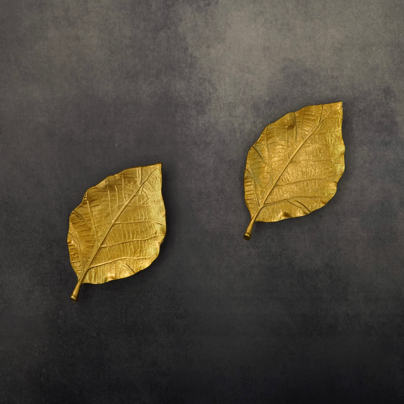 Set of 2 Golden Leaf Wall DÃ©cor Gold, Small