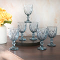 Tinted Luster Glasses, Blue, Set of 6