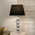 Stacked Crystal Table Lamp Stand with Black Shade
