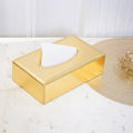 Faux Leather Tissue Box, Gold