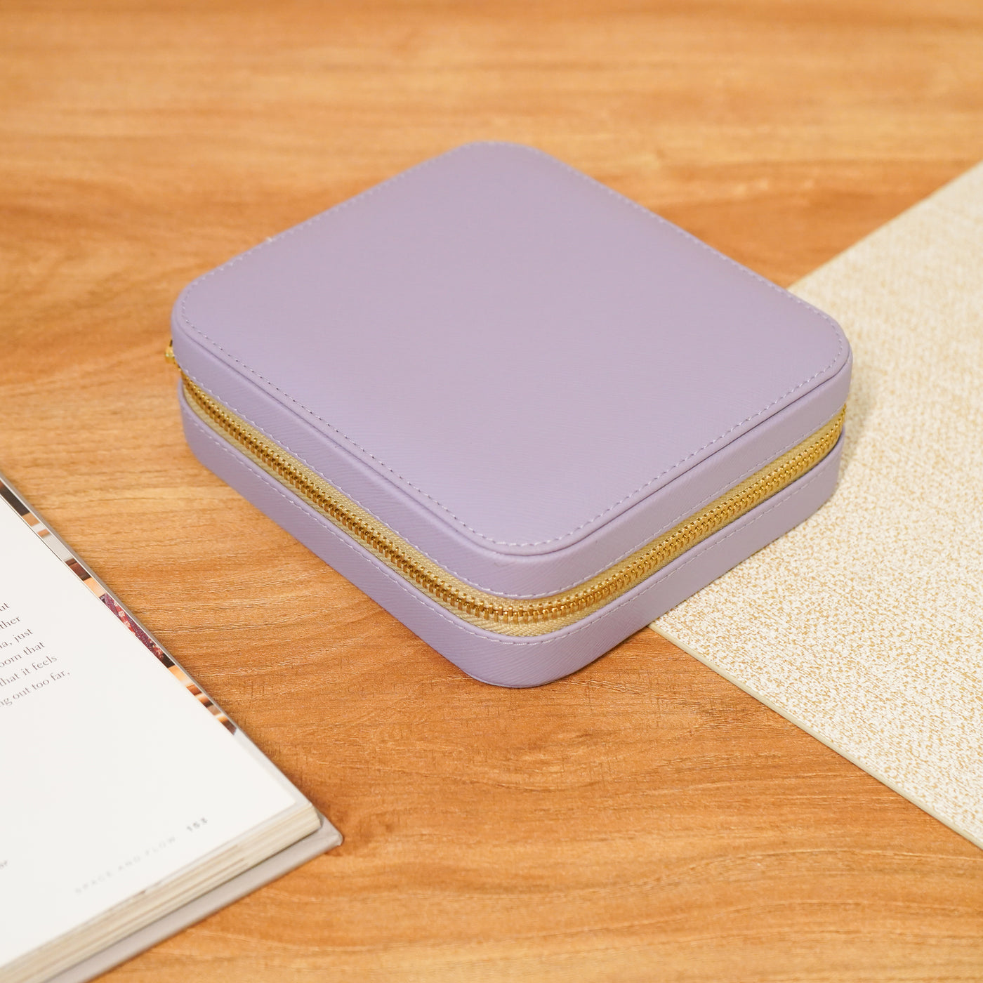 Faux Leather Travel Jewellery Box, Lavender