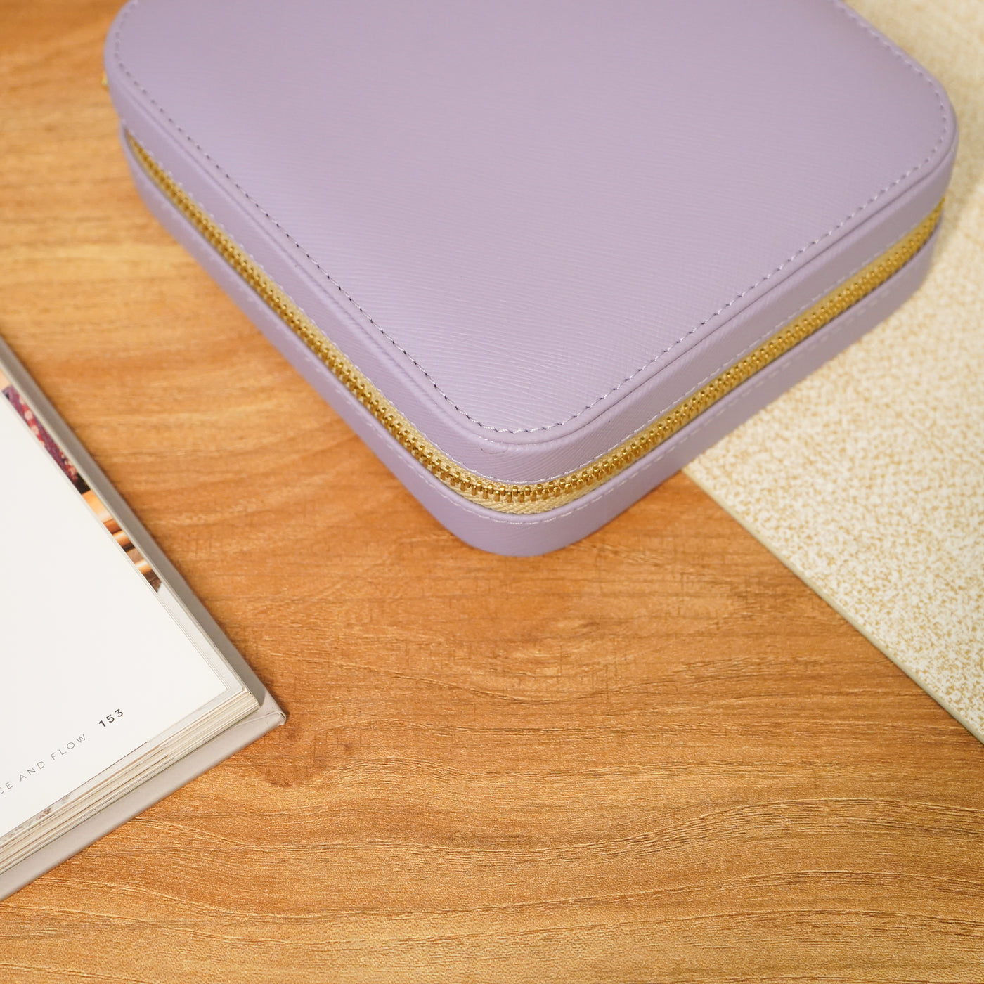 Faux Leather Travel Jewellery Box, Lavender