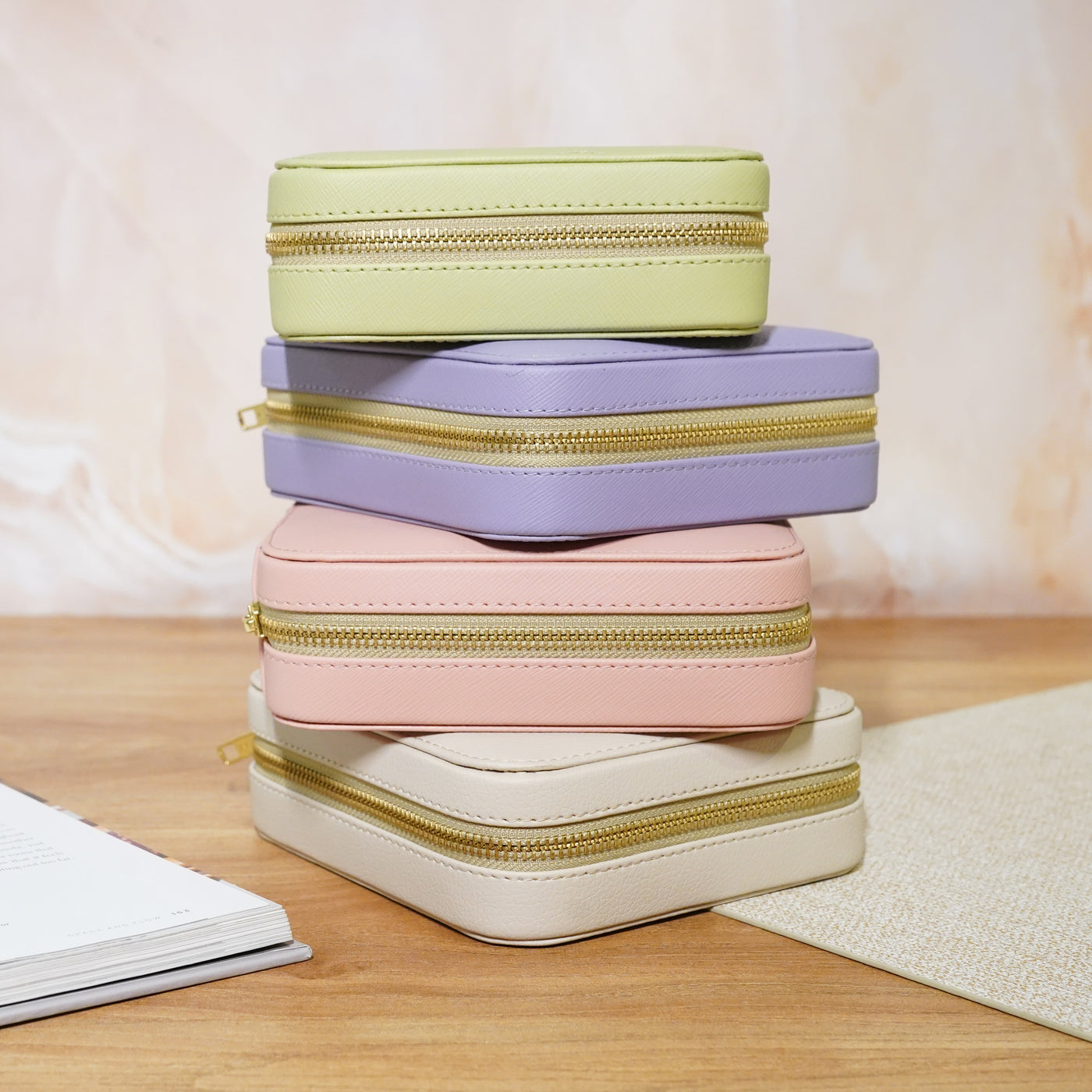 Faux Leather Travel Jewellery Box, Lavender