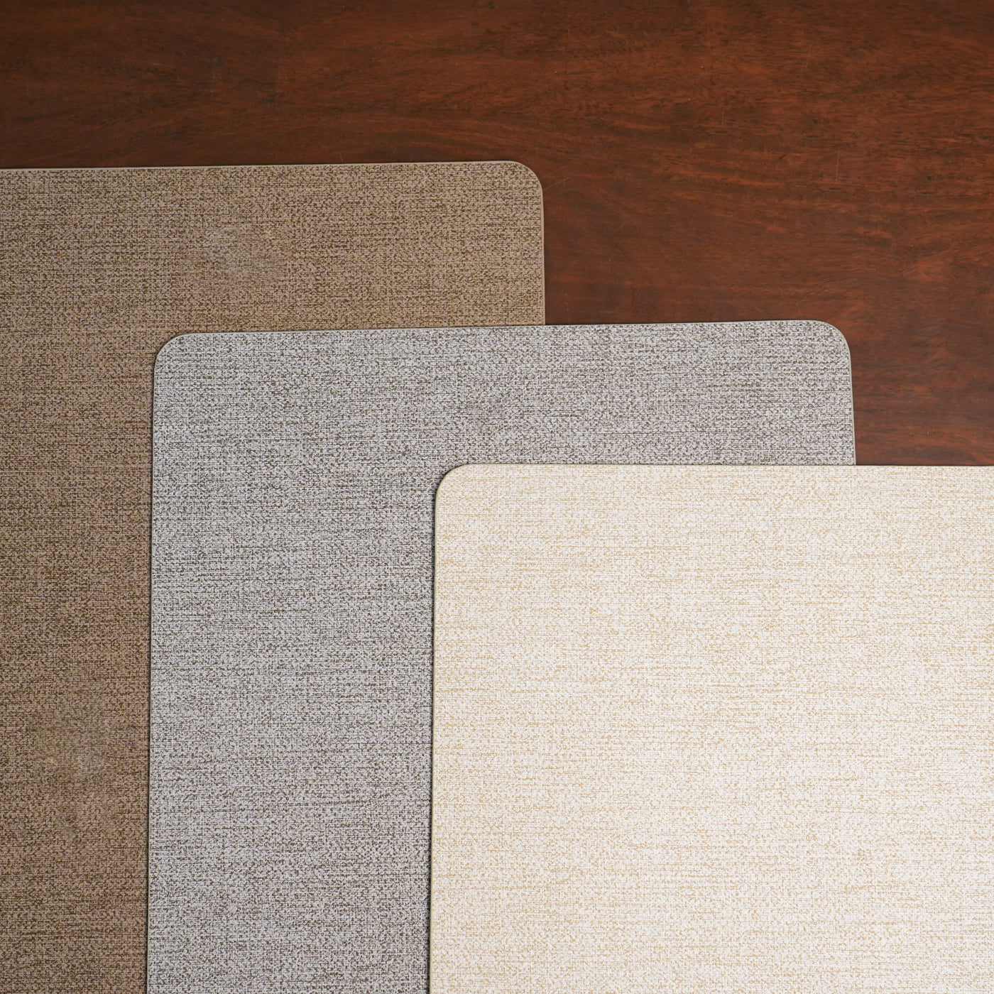 Grey Faux Leather Rectangular Placemat, Set of 6