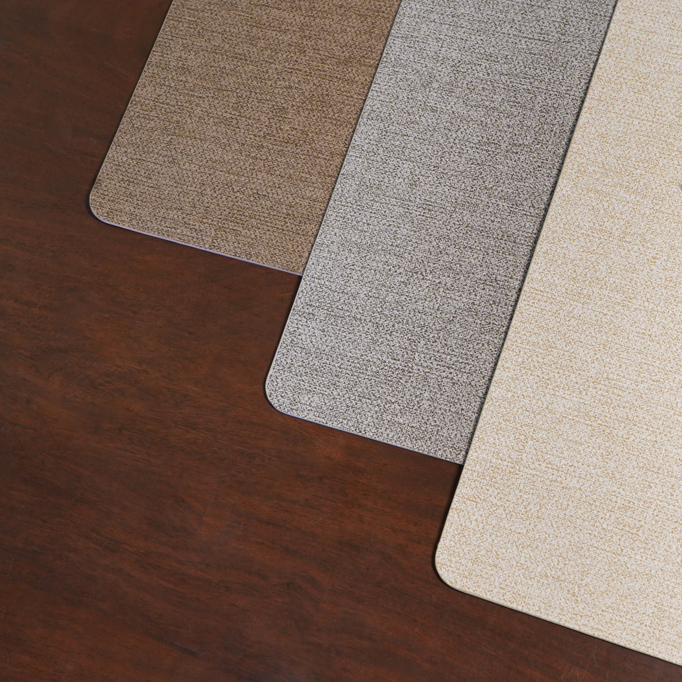 Grey Faux Leather Rectangular Placemat, Set of 6