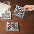 Silver Mirror Coaster, Set of 2