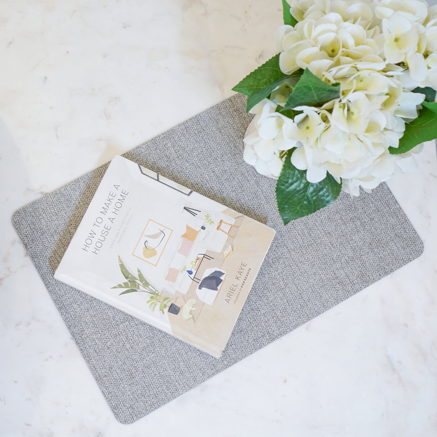 Grey Faux Leather Rectangular Placemat, Set of 6