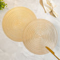 Set of 2 Round PVC Placemats, Gold