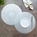 Set of 2 Round PVC Placemats, Silver