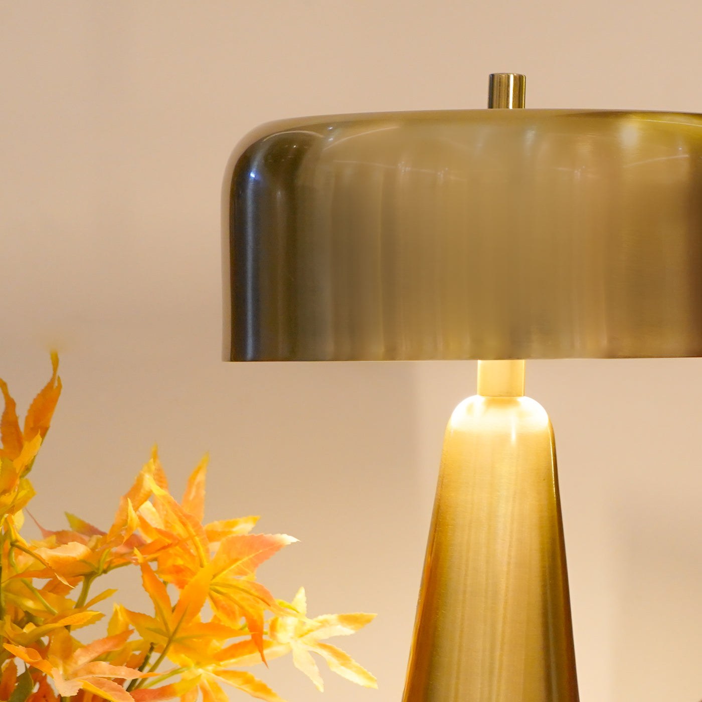 Tapered Table Lamp with Shade, Gold