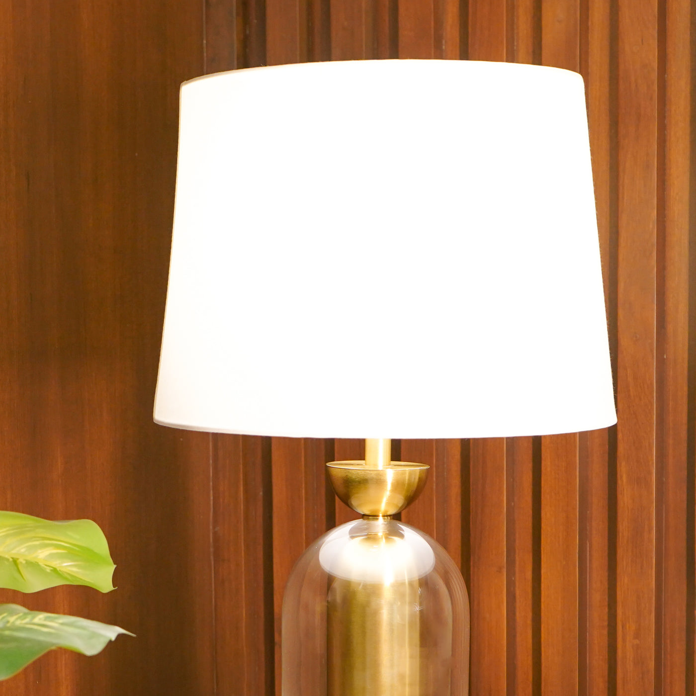 Double Layer Glass Table Lamp with Shade, Gold