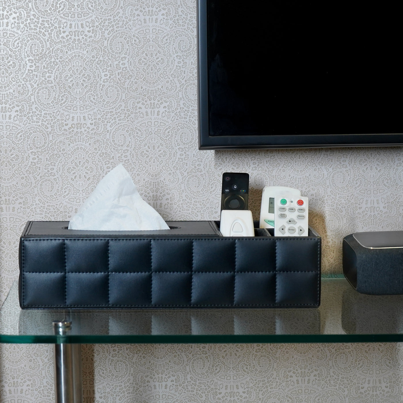 Multi-Purpose Organiser with Tissue Holder, Black