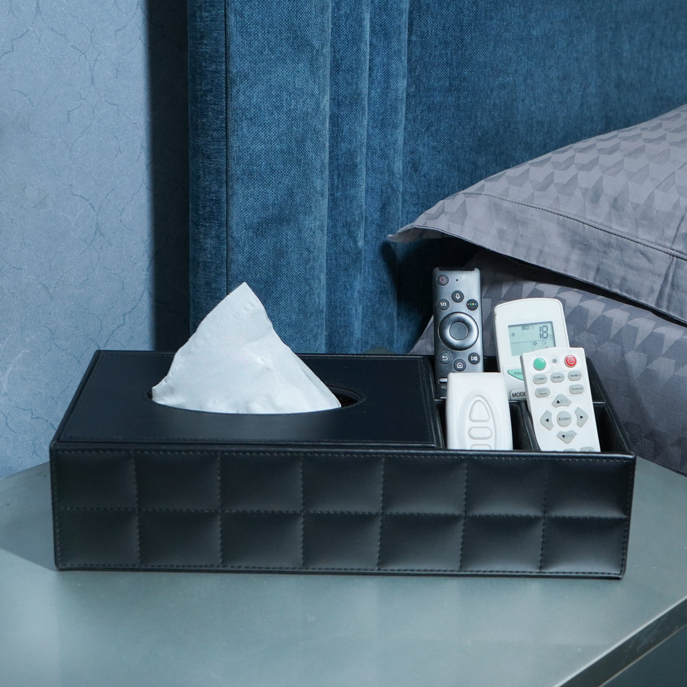Multi-Purpose Organiser with Tissue Holder, Black