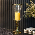 Gold Hammered Vintage Candle Holder, Small