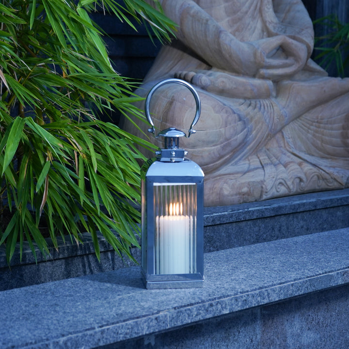 Small Stainless Steel Lantern, Silver