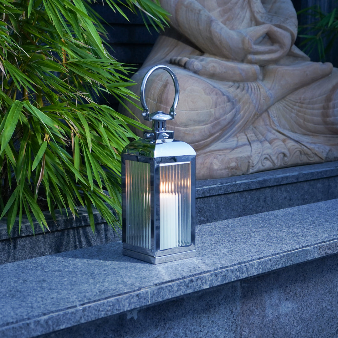 Small Stainless Steel Lantern, Silver