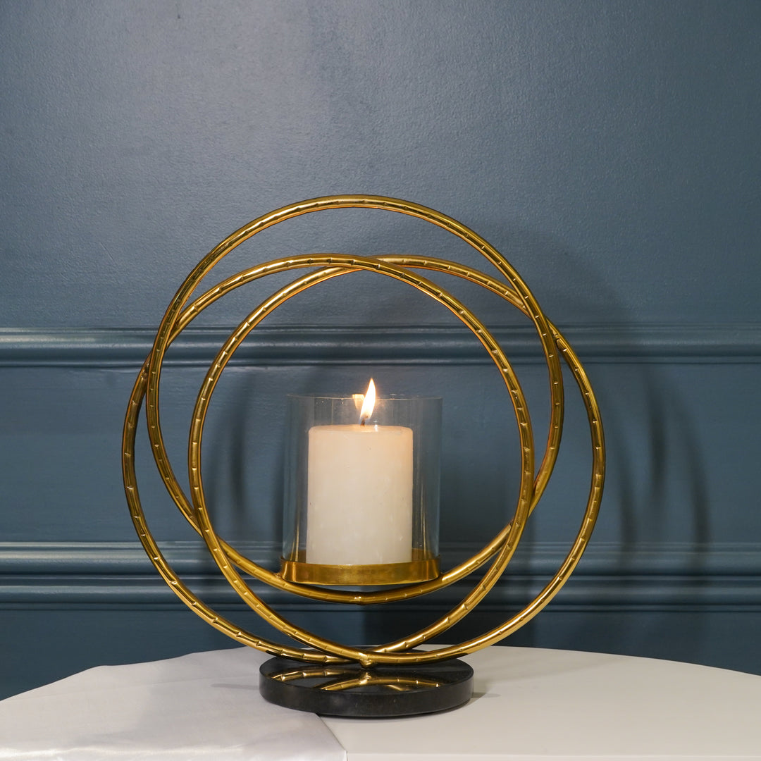 Round ring Gold Candle holder Large