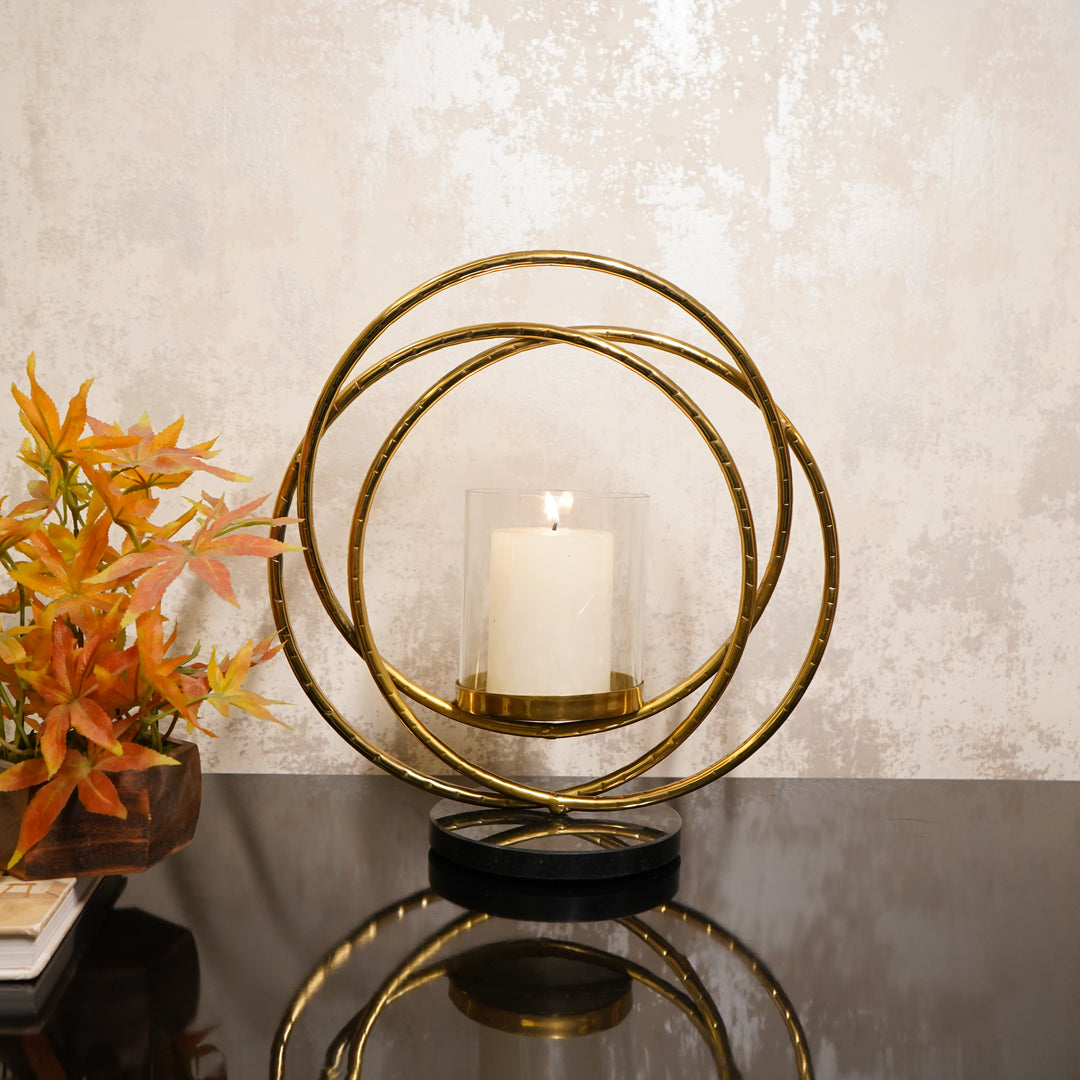 Round ring Gold Candle holder Large