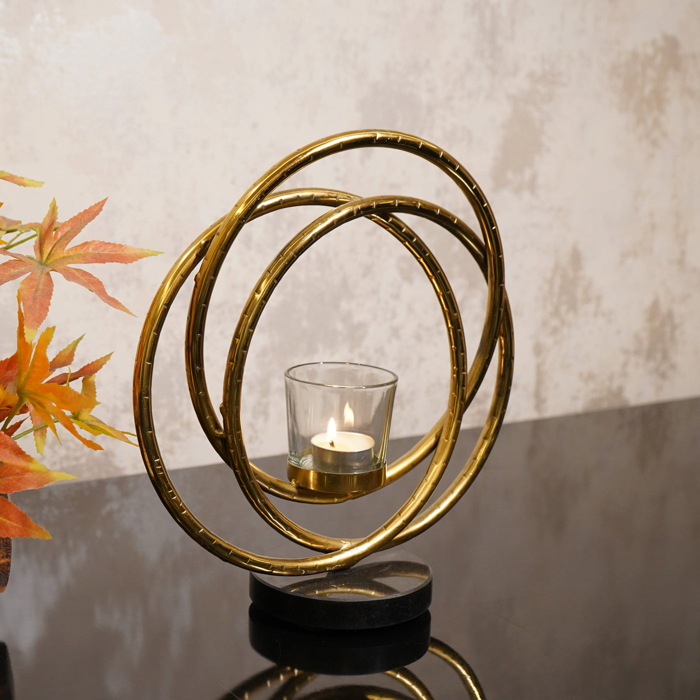 Round Ring Gold Candle holder  Small
