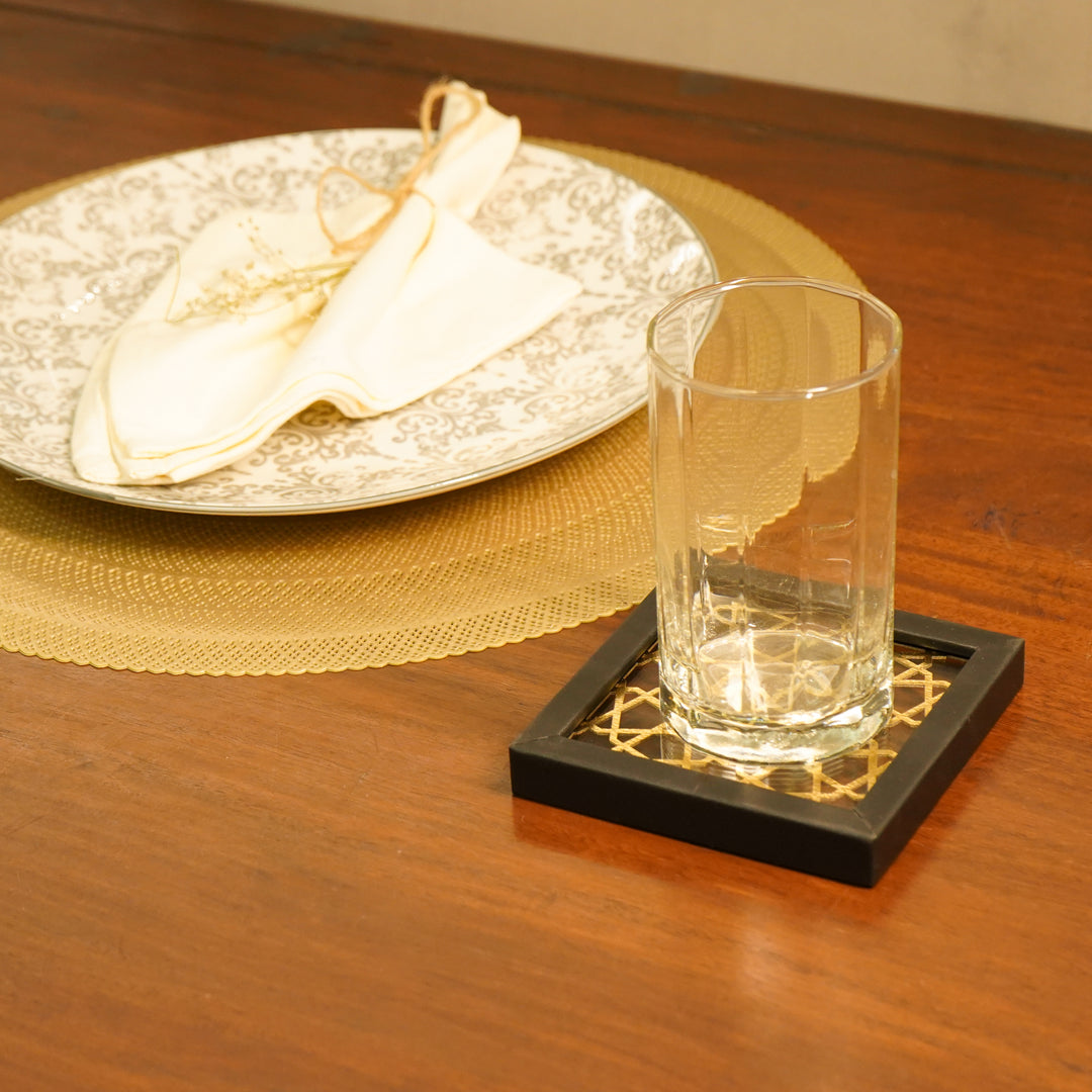 Black mirror coaster set of 2