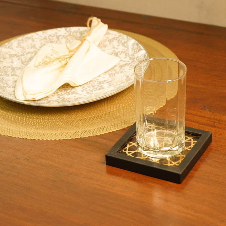 Black mirror coaster set of 2