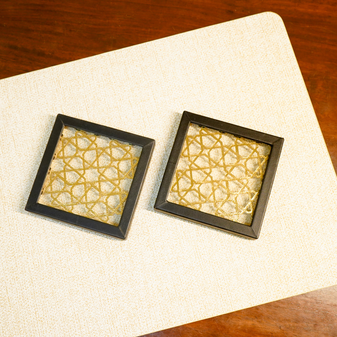Black mirror coaster set of 2