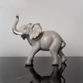 Elephant Figurine with Gold Accents, Grey