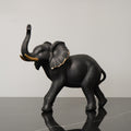 Elephant Figurine with Gold Accents, Black