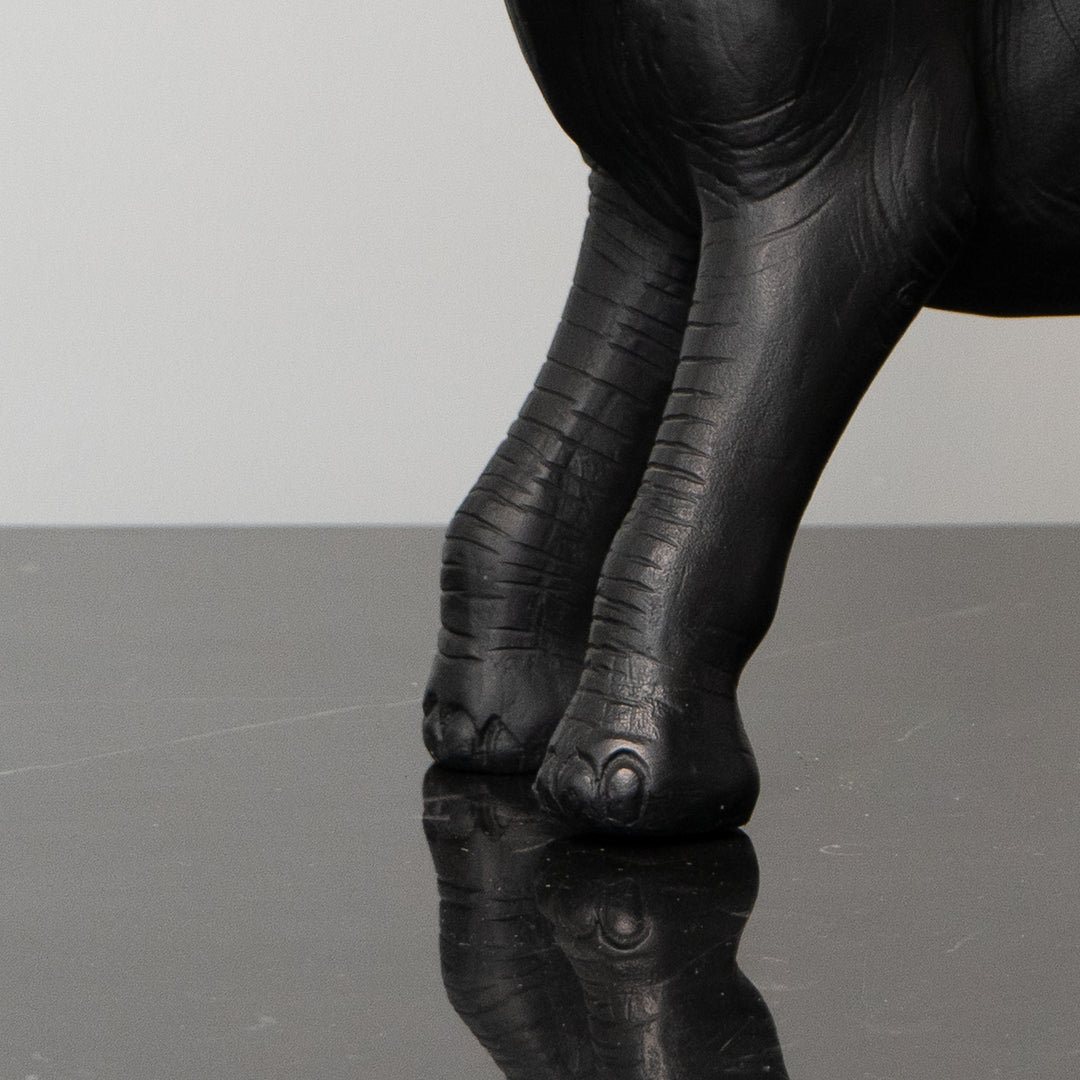 Elephant Figurine with Gold Accents, Black