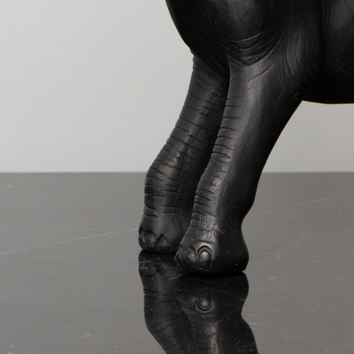 Elephant Figurine with Gold Accents, Black