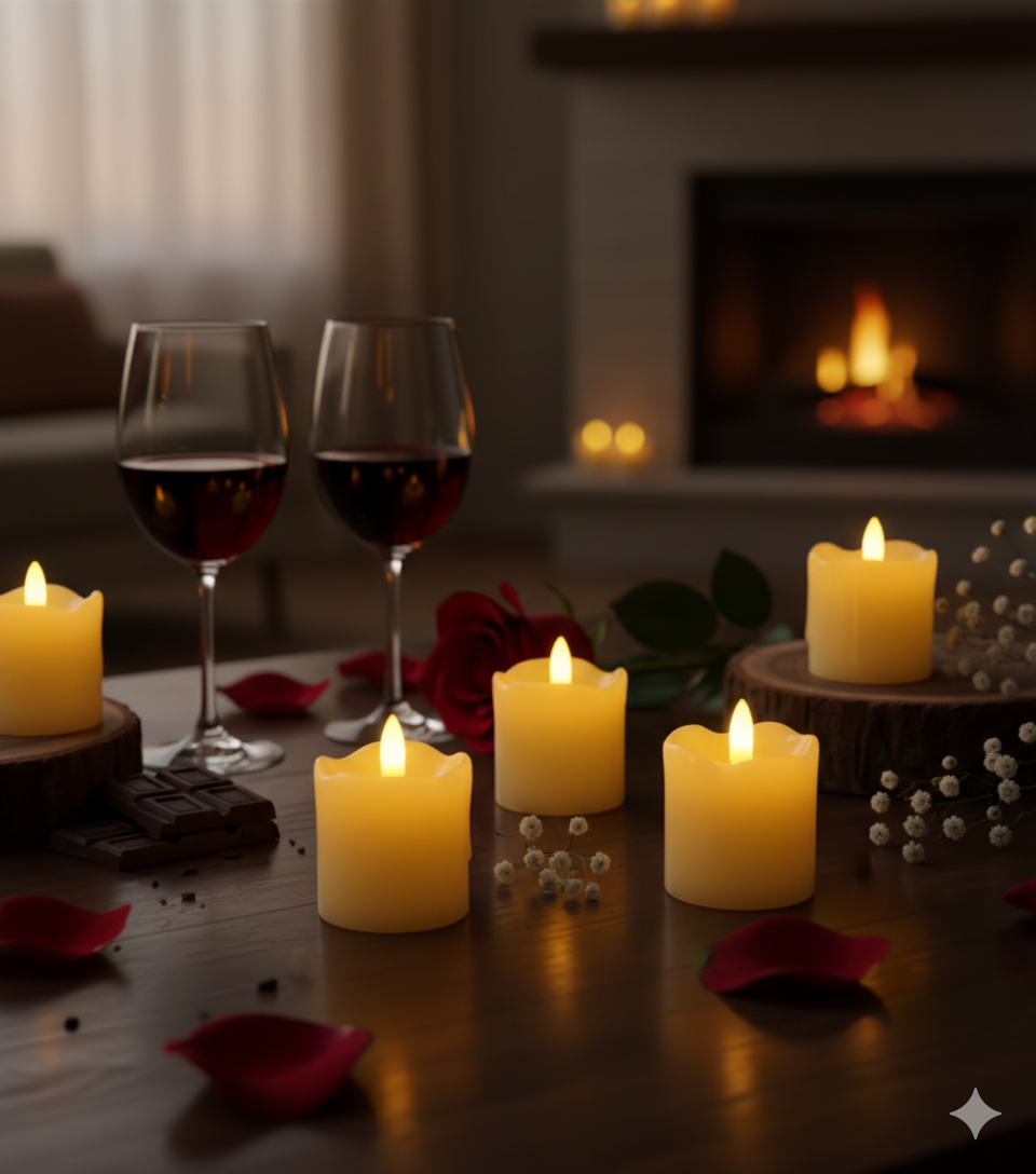 LED Small Real Wax Candle, set of 12