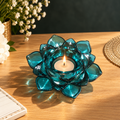 Blue Lotus Glass Tealight Candle Holder
